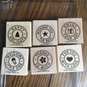 Riveting rubber stamp set